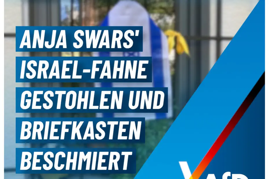 Hass gegen AfD: Anja Swars' Israel-Fahne gestohlen und Briefkasten beschmiert. AfD Kreisverband Darmstadt